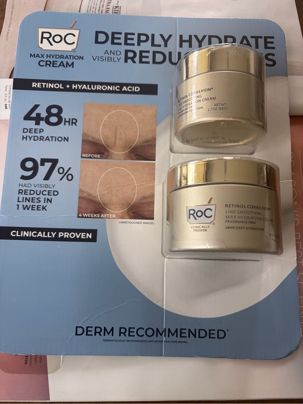 ROC Retinol Correxion Max Hydration Cream - Cream (2-Pack) Derm Recommended seal